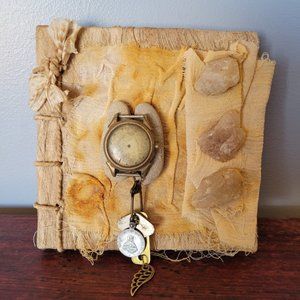 Handmade Art Journal Healing Crystal Rocks Time Dream Drawing Book Angel